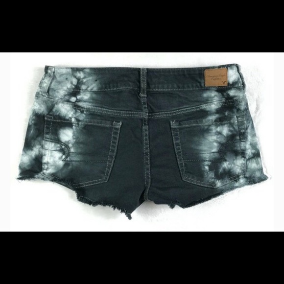 American Eagle Black White Tie Dye Denim Shorts - Picture 5 of 5